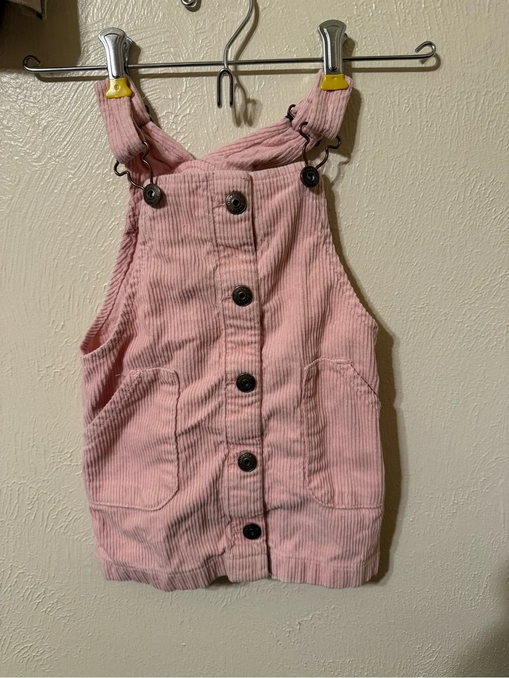 Carter's Light Pink Corduroy Button-Front Kids Overalls